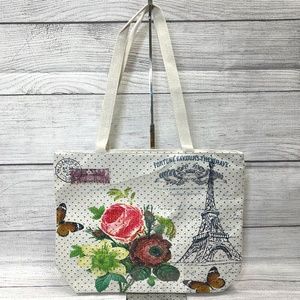 🟢U pick-2 for $25🟢 Tote Bag Paris Flowers and Butterflies (7517379 A)